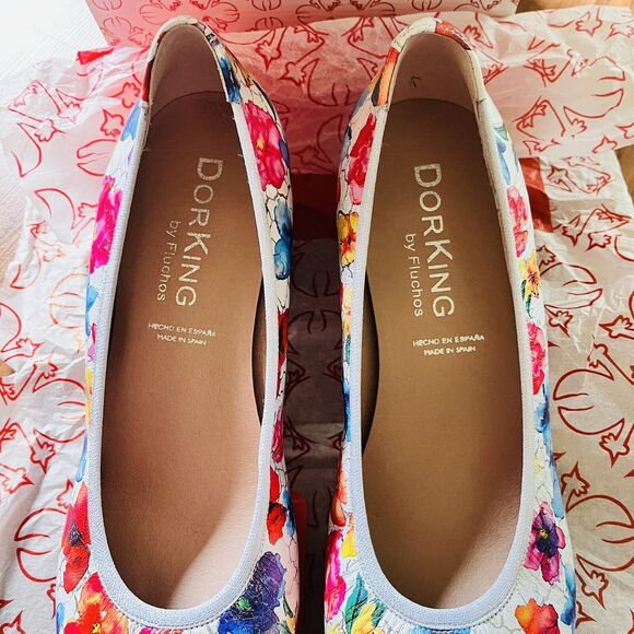 Dorking By Fluchos Geminis D8469 Women's Heel Pumps Floral EU 40 US 9 Spain - Picture 5 of 10